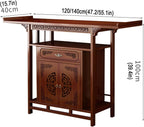 Chinese Cabinet Pedestal offering, Stand puja Meditation Prayer, Personal Shrine Altar Buddha Niche, Meditation Table Pooja Cabinet with Storage, with Drawer Panel(120cm/47.2in)