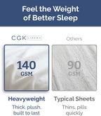 Extra Thick Heavyweight Queen Size 4 Piece Sheet Set – High End Super Luxury Bed Set – Premium Heavyweight Hotel Quality Sheets with Deep Pockets - Easy-Fit - Ultra-Soft, Warm & Wrinkle Free - White