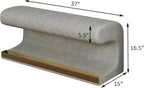 HRVEOCEI 37 inch Arch Entryway Bench Leather Upholstered Art Ottoman Bench with LED Sensor Light for Living Room, Bedroom (Gray)