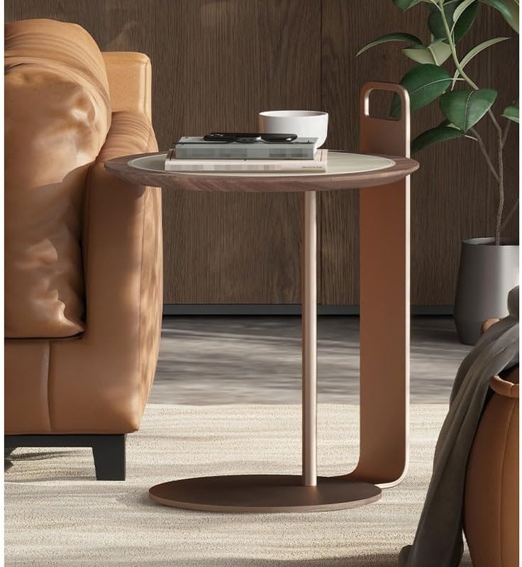 Living Room Sofa Side Table Tea Light Luxury Home Bedroom Saddle Leather Storage Small
