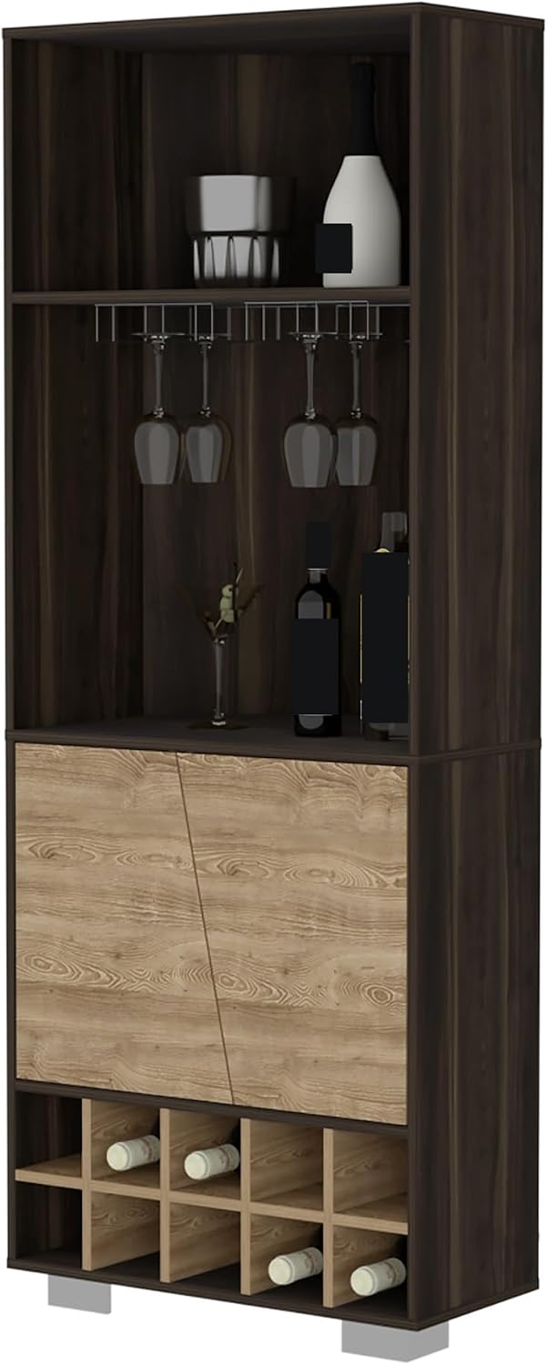 Wine Rack 10-Bottle 3-Shelf Corner Cabinet, Pantry Storage Cabinet Locker for Living Room,for Kitchen Home