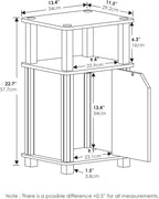 JUST Side Table Set of 2, 3-Tier Modern Square End Table with Door Cabinet, Night Stand, Bedside Table with Open Shelf, Easy Assembly, for Living Room, Bedroom, Espresso