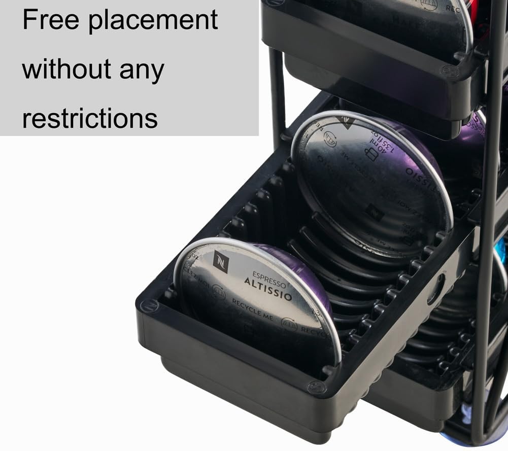 Coffee Pod Holder 4 Tier For Countertop, Black, 1pcs | Nespresso Vertuo Capsule 32 pod