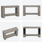 Garvee Farmhouse Console Table for Living Room, Long Console Table for Entryway, 2-Tier Large Sofa Table with Storage, Entryway Entry Table for Entrance, Hallway, Grey, 47"