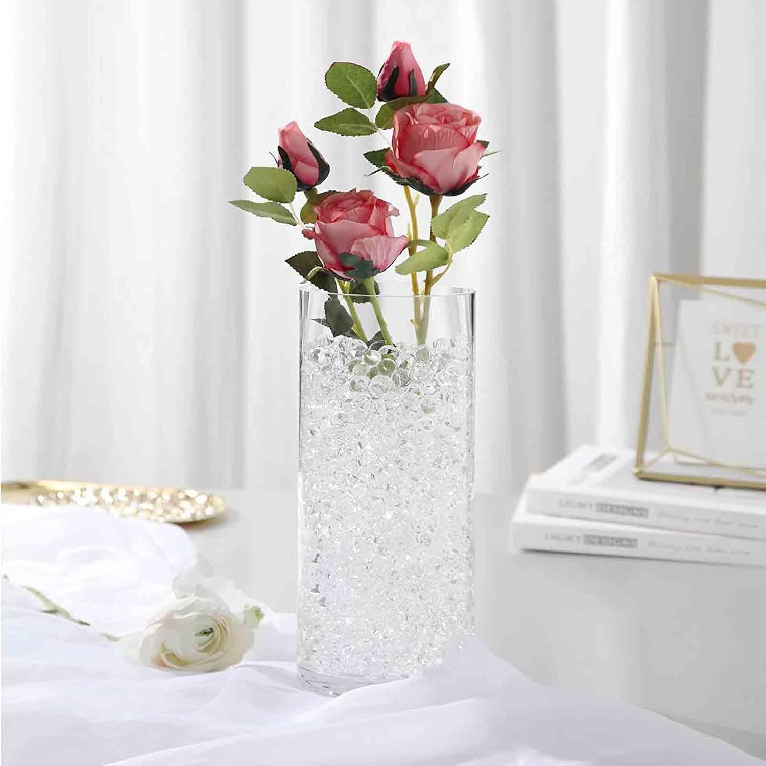 FALAMON 200,000 Clear Water Gel Beads for Vase Filler, Christmas Decoration, Wedding Centerpiece, Floating Candles, Planting, Floral Decoration