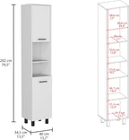 Pantry,Four Legs,Three Interior Shelves,Two Shelves,Two Cabinets for Kitchen,Laundry,Living Room,Bedroom-White,15.7 * 13.7 * 13.7