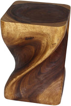 Haussmann Valeris Solid Square Twisted End Table 14 in SQ x 20 in H Walnut