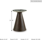 Signature Design by Ashley Waltnor Casual Accent Table with Marble Top, Gray & Dark Brown