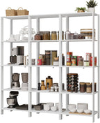 Madesa Kitchen Pantry Storage Rack with 15 Open Shelves 70" L Multiuse Modular Cabinet for Kitchen Organization (White)
