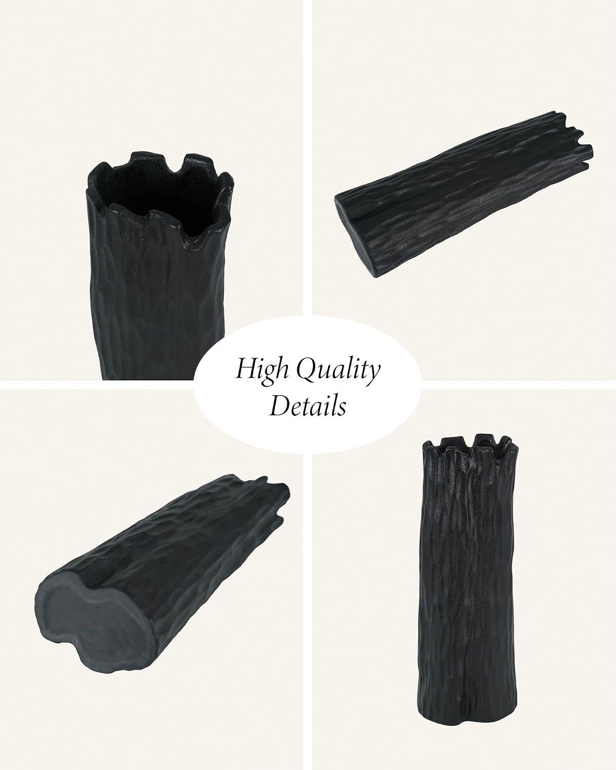 10.7 in Black Ceramic Flower Vase Organic Nature Shape Nordic Modern Style Ceramic Vase Shelf Home Living Room Coffee Table Centerpiece Black Vases Home Decor