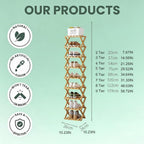 9-Tier No-Assembly Bamboo Shoe Rack, Space Stackable Multi-Storage Organizer, Strong Load-Bearing Capacity, Space-Saving, for Entryway Hallway Closet Bedroom Living Balcony, Natural eco-Friendly‌