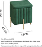 Beautify Green Velvet Footstool Pouffe Storage Stool Ottoman Cube Footrest Square Chest with Gold Legs for Bedroom, Dressing Table（Size : 45x45x42cm） (Color : Pink, Size : 45x45x42cm)