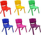 6Pcs Stackable School Chairs with 11inch Seat Height, Colorful School Stackable Chairs Stacking Plastic Classrooms Chairs for Preschool Toddler Home Learning Daycare Center Supplies