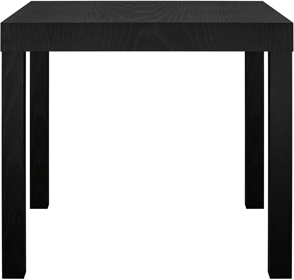 End Table, Small Side Table with Water Resistant Black Oak Finish for Living Room, Bedroom, Office, Minimalist Nightstand, Easy Assembly, Sturdy Square Design, 17.5" H x 20" W x 20" D