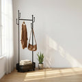 Cactus Coat Rack, Metal Garment Rack with Wheels, Double Sided, Modern Style, Powder Coated, for Entryway and Bedroom, 24x14x66.93 Inches (Black)