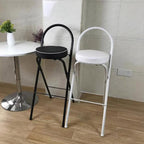 Folding Breakfast Bar Stool, 26/28/30" Tall Chair with Padded Seat, Portable Round Counter Height Stool with Backrest, Foldable Stool for Adults Outdoor Indoor ( Color : Black 1 pc , Size : 75cm/30" )