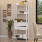 Madesa Kitchen Pantry Storage Rack 27" L with 2 Drawers and Open Shelves Multiuse Cabinet for Kitchen Organization - White