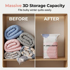 No-Pump Vacuum Storage Bags, Cube Compression Space Saver Bags, Upgrade Large Storage Compression Bags Press & Seal, For Clothes,Bedding Comforters, Blankets (5PCS, Large)