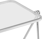 Clear Foldable Side Table - 25x20in Small TV Tray for Snack Dinner on Couch, Folding Table for Home Office Sofa Small Space