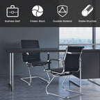 Giantex Office Reception Chairs Set - Guest Chairs, Conference Chair with Arm, Anti-Slip Foot Pads, PU Leather Home Office Chair for Meeting, Waiting Room, Lobby, Desk Chair No Wheels (Black, 8 Pack)