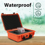 CROSSDESIGN Adjustable Storage Box for Collectible Cards, Tools & Craft Supplies, Organizer Container with Removable Dividers and Protective Foam, Lightweight Stackable Design, Orange 1PCS