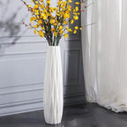 White Floor Vase, 24" Tall Vase Ceramic Decorative Large Vases for Living Room Decor Home Office Bedroom, Modern Big Standing Flower Vase with Glossy Glaze