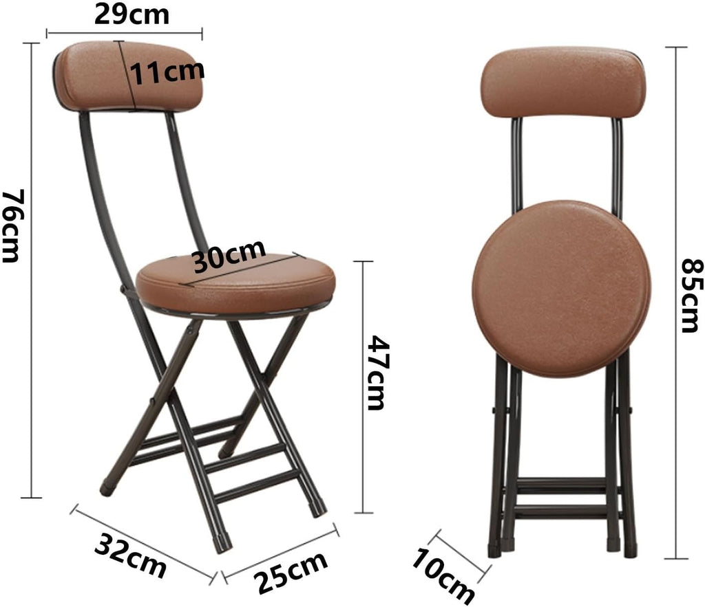 JSWHYBD Cushioned Padded Folding Stools Portable Folding Chair for Home Use with a Comfortable Reclining Backrest Small Footprint Suitable Homes Hotels Conference Rooms(Grey+White)
