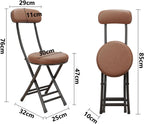JSWHYBD Cushioned Padded Folding Stools Portable Folding Chair for Home Use with a Comfortable Reclining Backrest Small Footprint Suitable Homes Hotels Conference Rooms(Grey+White)