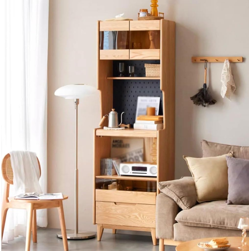 Entryway Cabinet All Solid Wood Sideboard Modern Simple Small Apartment Dining Room Oak Multi-Functional Storage Cabinet Sideboard Storage Cabinet