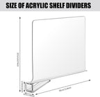 Boao 8 Pcs Shelf Dividers for Closet Organization Acrylic Clear Shelf Divider Purse Organizer Handbag Separator Bookshelf Divider for Closet Bedroom Kitchen Office Cabinet Bathroom
