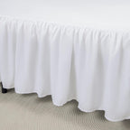 Bed Skirt Queen Size Ruffled Bed Skirt with Split Corners, 14 Inch Drop Dust Ruffle Bed Skirt with Platform, White