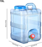 Generic 8 L Camping Water Tank with Faucet, Portable Water Storage Container with Tap for Outdoor Camping Hiking Car Travel Home Emergency Use (15L)