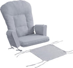 Boshen 5PCS Glider Rocker Replacement Cushions with Ottoman Cover, 3.5" Thick High Back Rocking Chair Cushion Set with Side Pockets for Indoor Nursery Glider Chair, Washable and Non Slip, Grsy