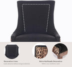 ODUSE-DAILY Dining Chairs Set of 4, Kitchen & Dining Room Chairs, Leopord Fabric Upholstered Dinning Chairs, Sillas De Comedor, Nailhead Trim, Wood Legs (Leopord, 4 Pcs)