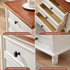 Nightstand Simple Modern Solid Wood Bedside Storage Cabinet with 3 Layers of Drawers And 4 Wooden Feet Bedroom Light Luxury Bedside Table Needed
