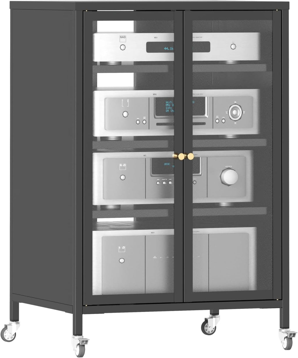 White Kitchen Pantry Cabinet, Freestanding Storage Cabinet with 5 Adjustable Shelves & Glass Doors, Magnetic Closure, for Small Kitchen Pantry Living Room Bathroom, 27.6x13.8x72 Inches