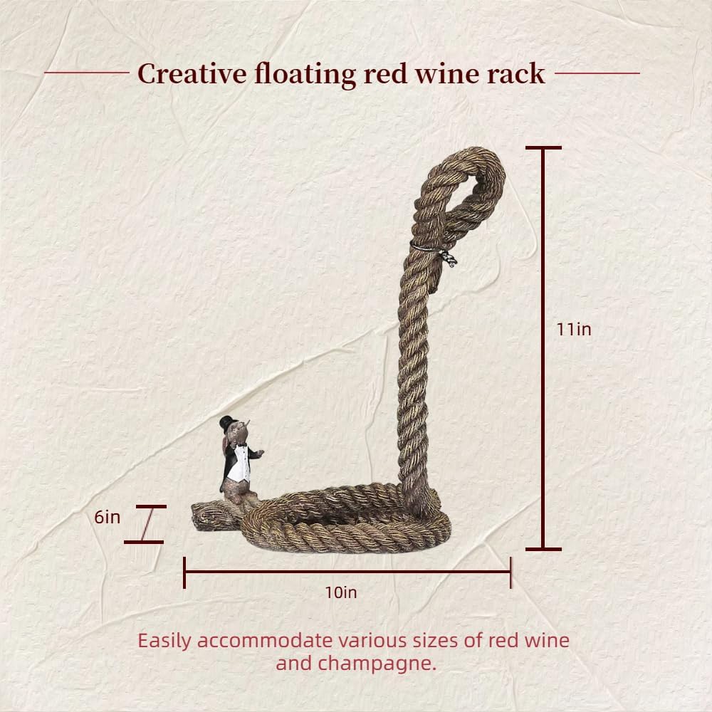 Festive Floating Wine Bottle Display - Enchanted Rabbit Conductor Rack with Levitating Magic, Christmas Home Decor for Fantasy Lovers & Imaginative Gift