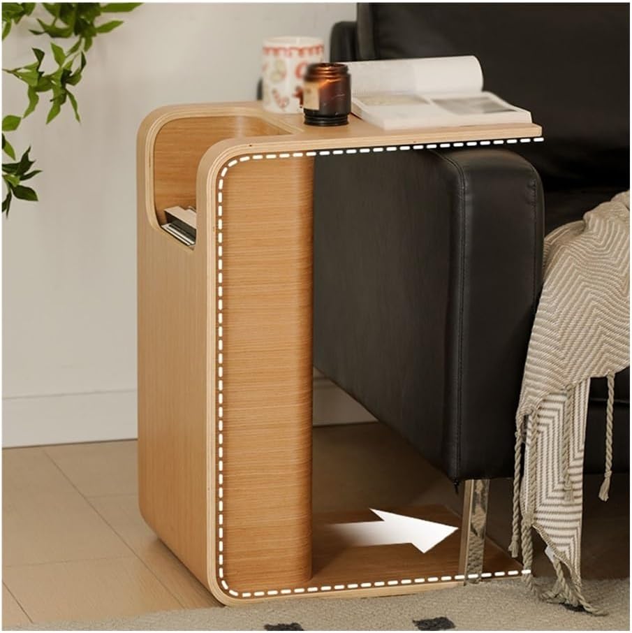 Side Table Sofa Coffee Living Room Corner Bedroom Nightstand Storage Small Side Table(Brown)