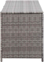 Black PE Rattan Outdoor Storage Box with Seat, Storage Bench for Cushions and Blankets, Patio and Garden Box