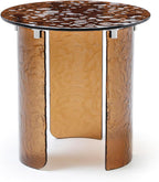 HomeRoots 20" Bronze Glass Round End Table