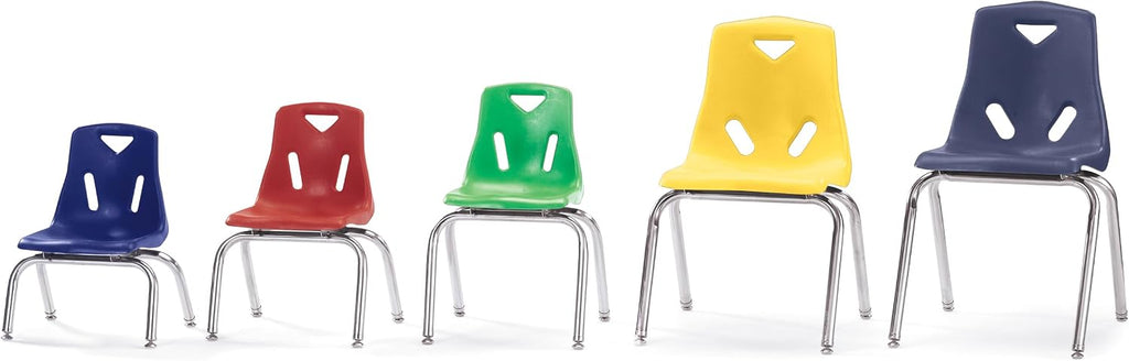 Jonti-Craft Berries 8142JC1003 Stacking Chair with Chrome-Plated Legs, 12" Height, Blue
