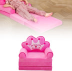 Kids Couch Fold Out Cute Foldable Toddler Chair for Living Room Playing Room Pink, Pink
