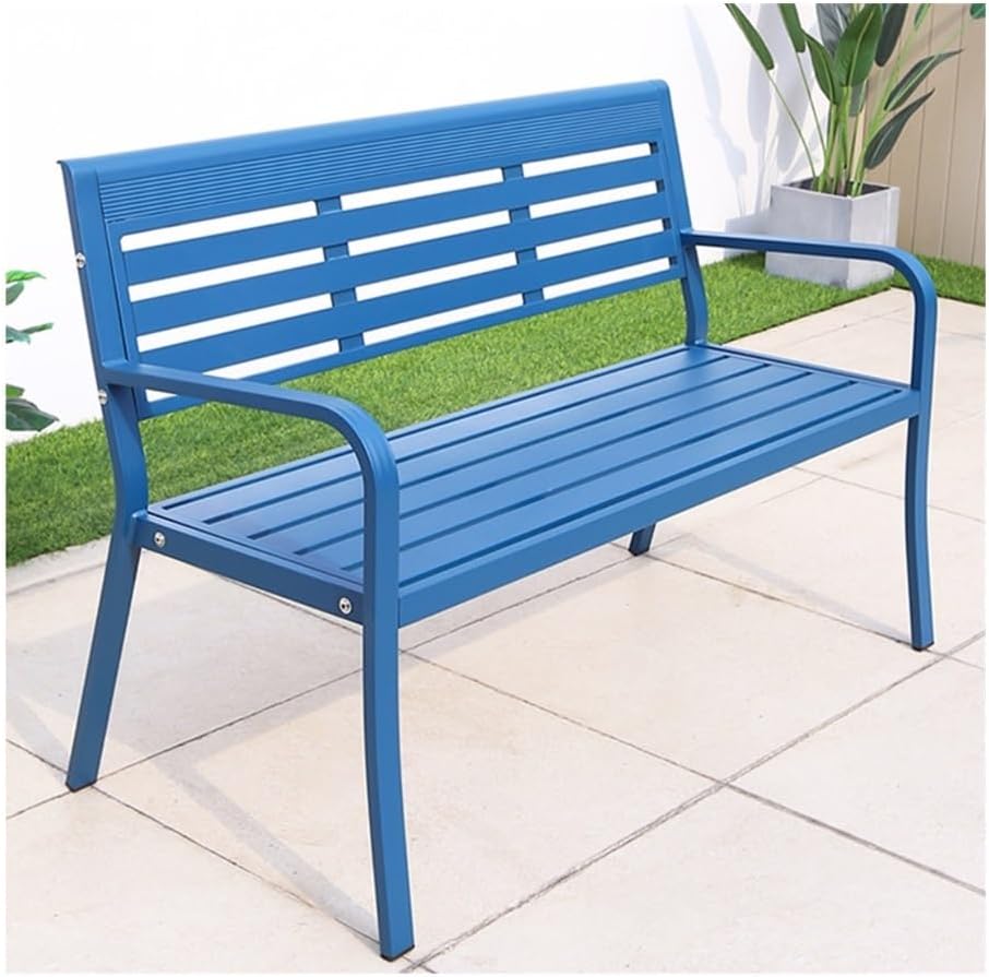 Outdoor Bench, Cast Aluminum Park Bench - Outdoor Backrest Garden Bench for Patio, Yard Garden Bench(Green)