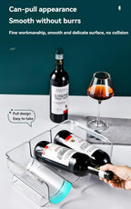 Transparent Wine Rack Stackable Bottle Holder for Refrigerator Beverage Storage and Organization at Home (3 Link)