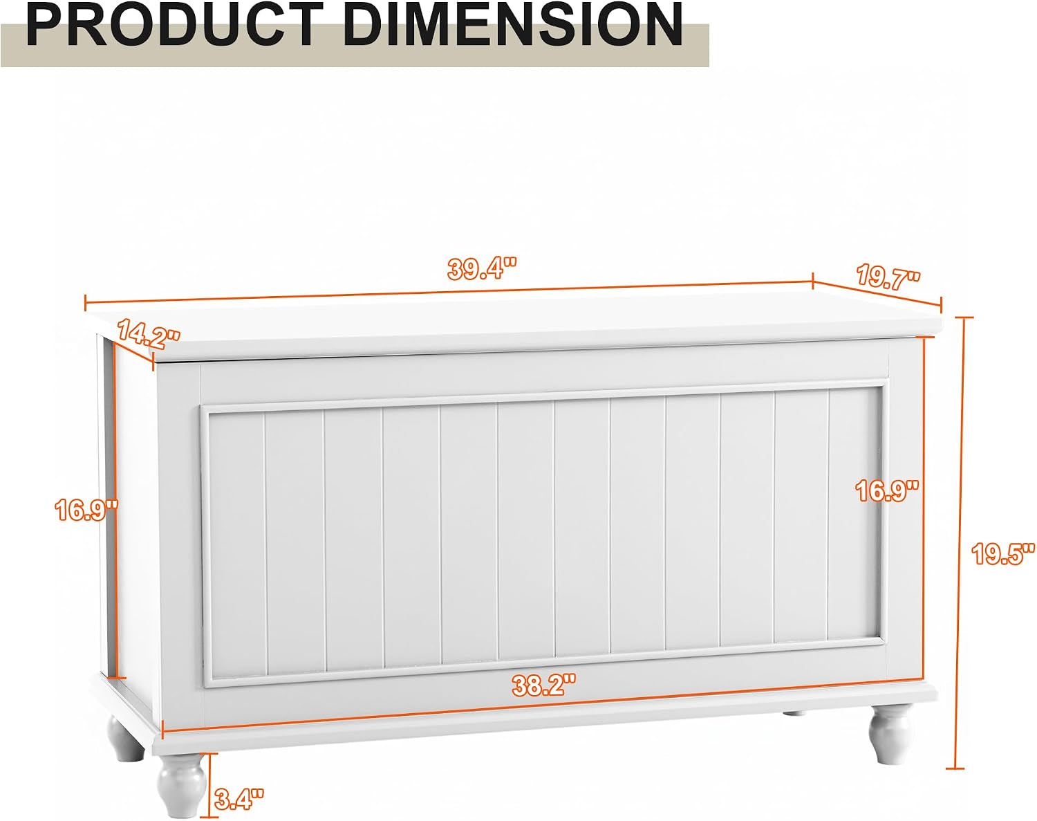 Scurrty Antique Style Storage Bench for End of Bed,Heavy Duty Long Ottoman Bench, Lift Top Storage Chest, Bench for Bedroom, Living Room Entryway (White)