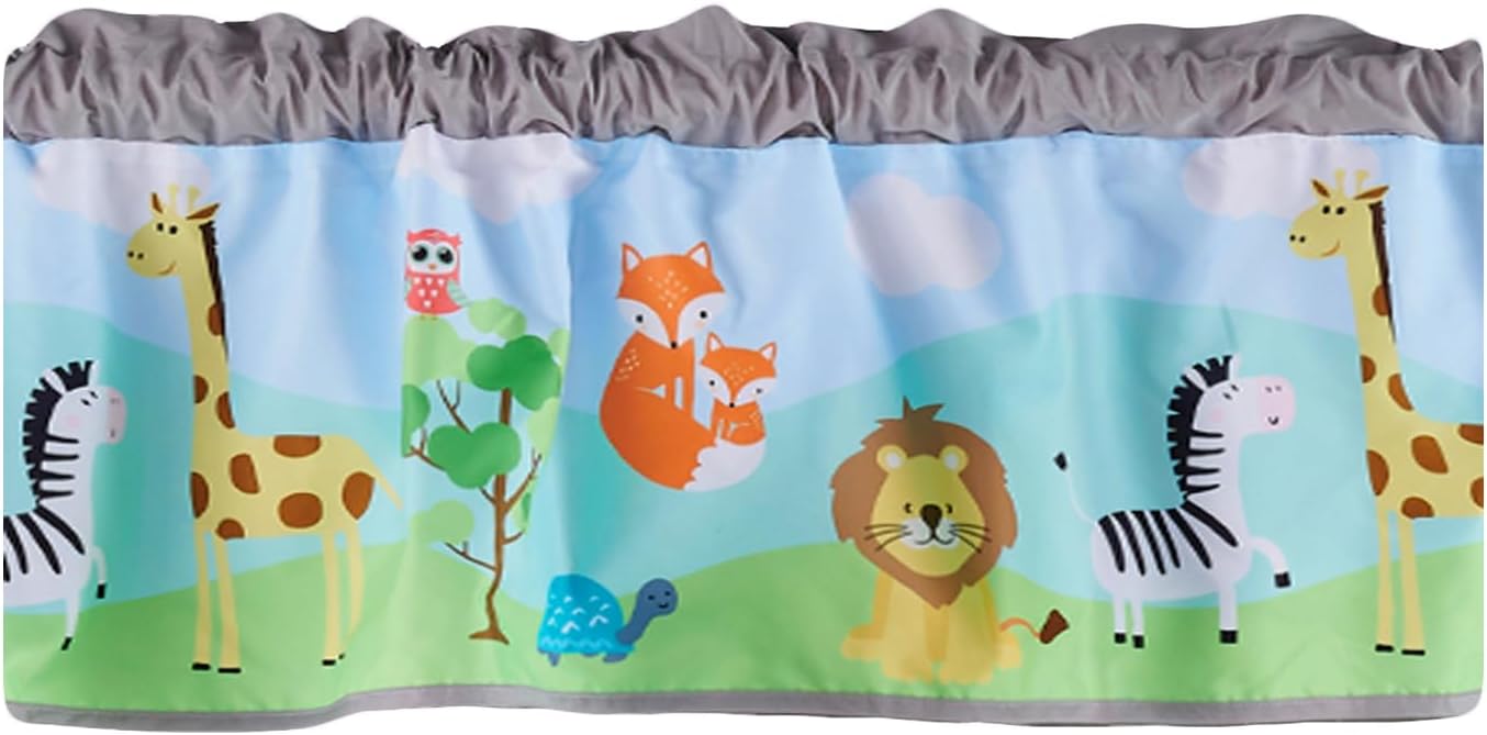 1 PCs Animal Themed Nursery Decorative Window Valance Noah's Ark Baby Girl Baby Boy Animal Thematic Window Curtain