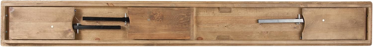 EMMA + OLIVER 8' x 12" Antique Rustic Solid Pine Folding Farm Bench with 3 Legs
