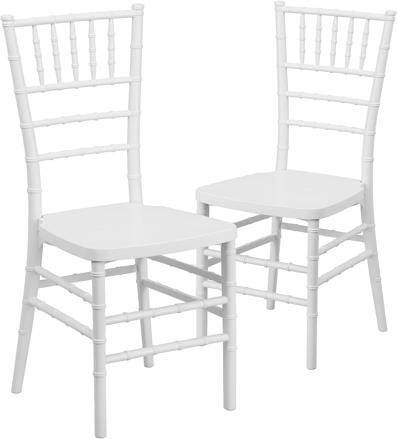 Flash Furniture 2 Pack HERCULES PREMIUM Series Silver Resin Stacking Chiavari Chair