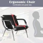 kinbor Waiting Room Chairs Office Bench - Black PU Leather Airport Seating Reception Chairs with Armrest for Waiting Room Office Bank Salon