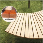 Benches, Outdoor Benches Chair, Circular Park Seats, Modern Anti-Corrosion Wooden with Steel Frames